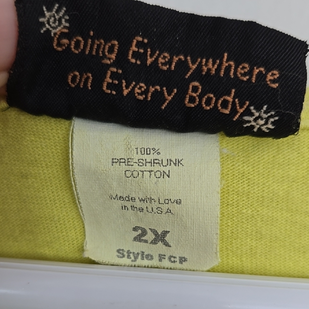 Liz & Jane Pre-Shrunk 100% Cotton Yellow Graphic T-Shirt Size 2X - Picture 8 of 16